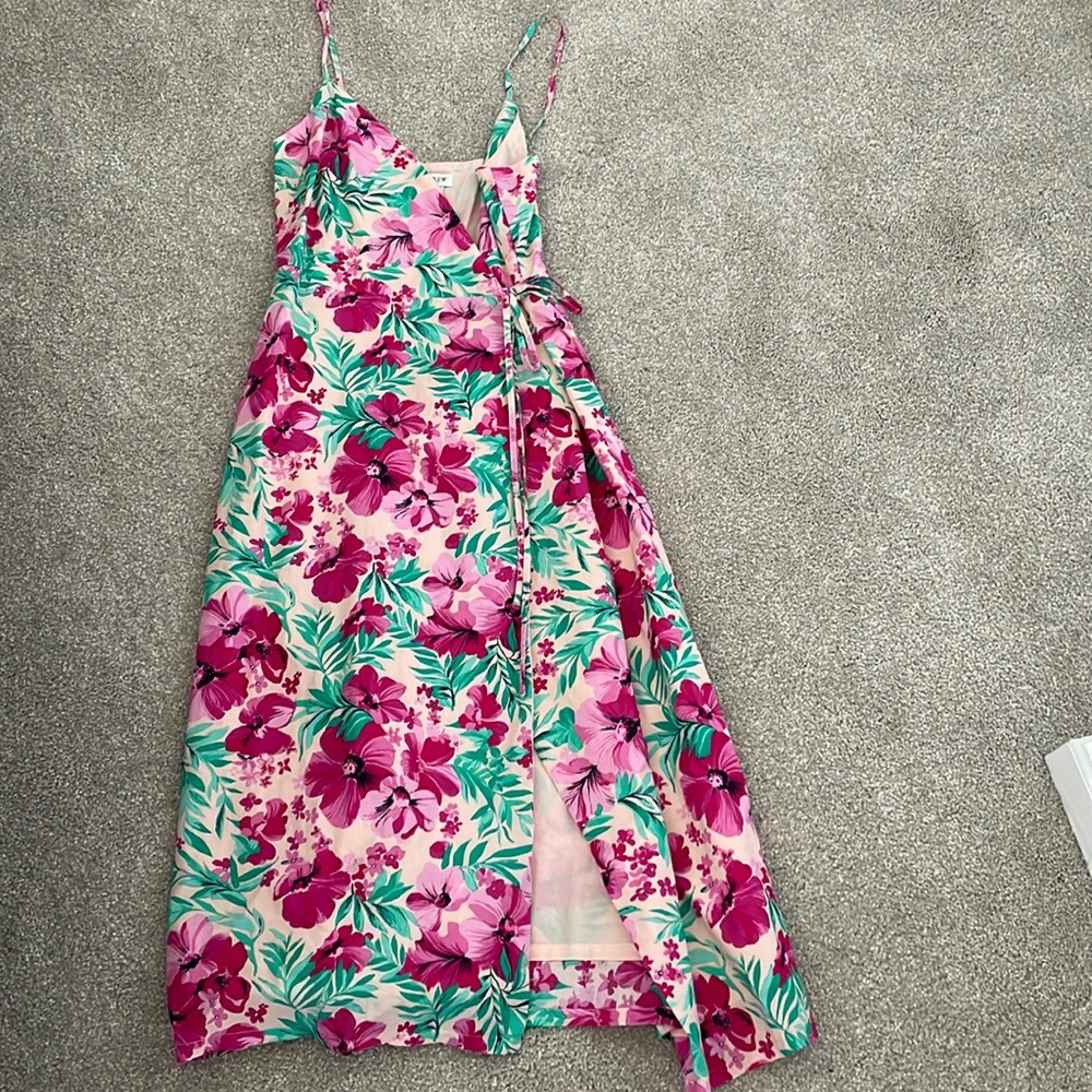 J Crew Factory | Floral Wrap Midi Dress | Size 0